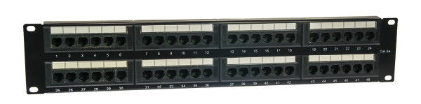 Patchcord kabel panel UTP 5e, Dual block 48, Rack 19'' 2U