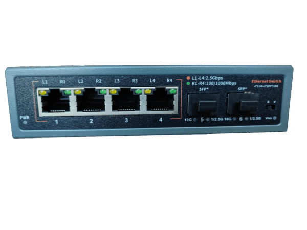 ExeLink  SMX1006 switch 4x1/2.5G Base-T Ports;2x1G/10 GE Base-X SFP+ porta - Image 3