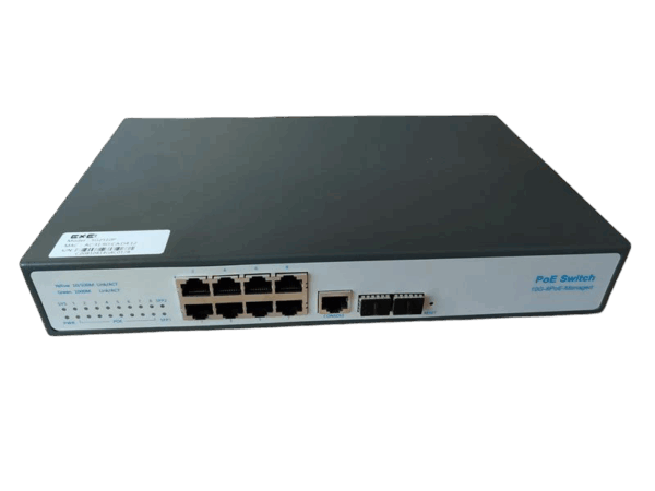 ExeLink SG2510P upravljivi POE switch 8x10/100/1000 Base-T POE/POE+,2x1000 Base-X SFP porta, L2