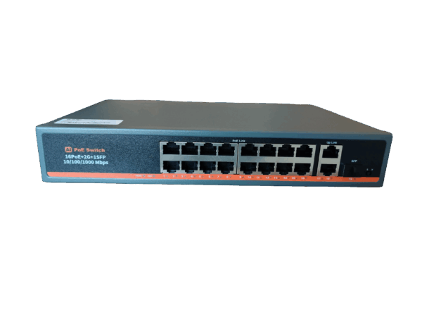 ExeLink SFG1219DP neupravljivi switch 16x10/100 Base-TX(POE/POE+) 2x10/100/1000 Base-T, 1x1000 Base-X SFP porta